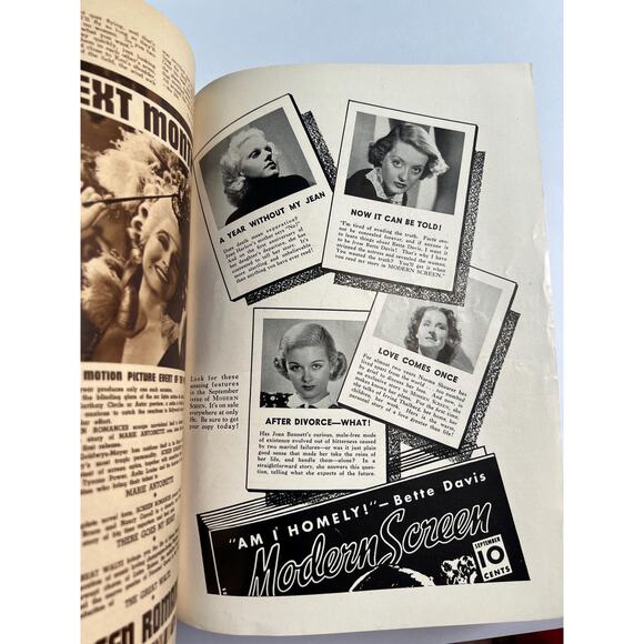 Original Sept 1938 Screen Romances James Cagney Magazine Gable, Jean Harlow - Picture 8 of 10